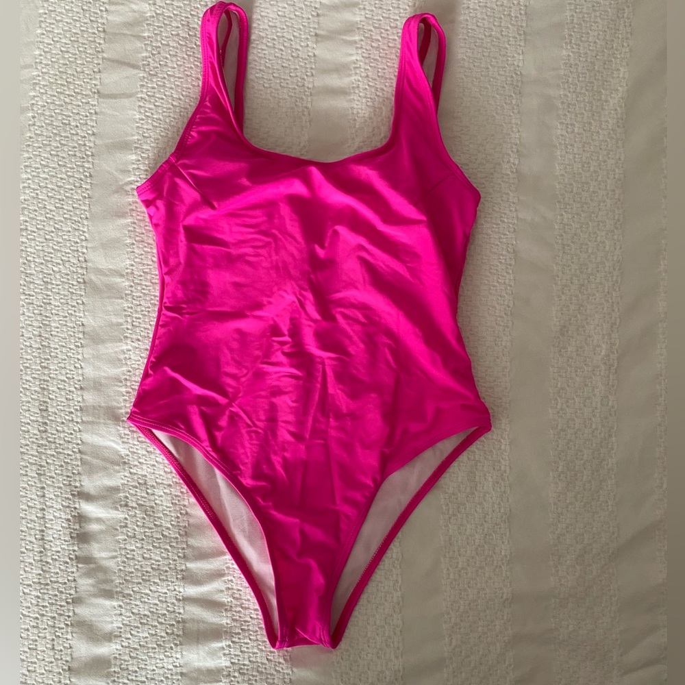 One Piece Retro U Back Swimsuits Tummy Control Padding Bathing Suit High Cut - Picture 9 of 16
